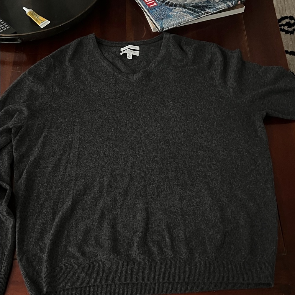 John W. Nordstrom Charcoal V-Neck Sweater